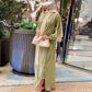 With Inner Sleeveless Dress Muslim Women Hand-stitched Beads Cardigan Open Abaya Dress