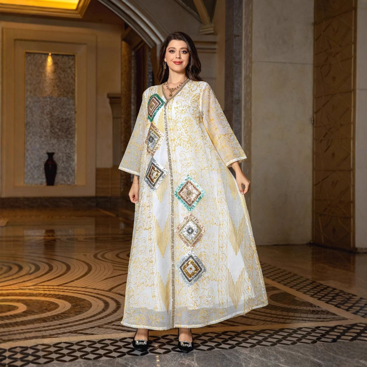 Eid Sequins Caftan Kaftan Jalabiya For Party And Wedding