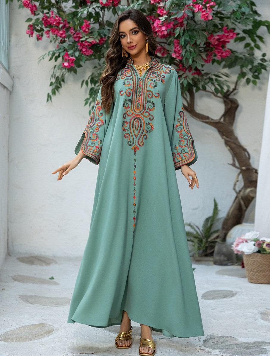Rope Embroidery Eid Dress Mukhawar Caftan Kaftan Dress #25417