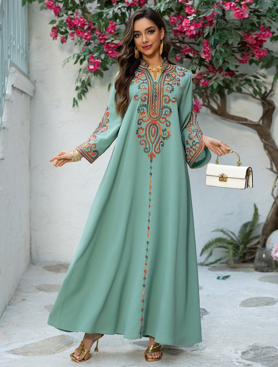 Rope Embroidery Eid Dress Mukhawar Caftan Kaftan Dress #25417