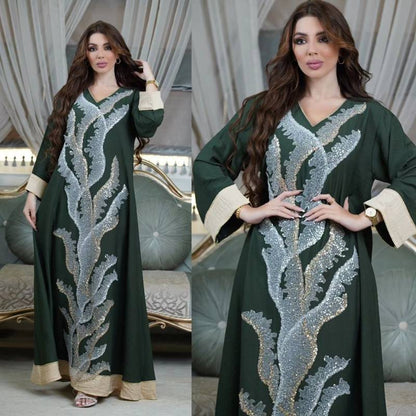 Eid Dress Sequins Embroidery Abaya Caftan Kaftan Dress For Women
