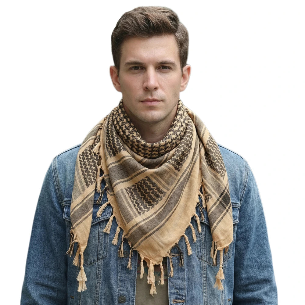 100% Cotton Colorful Keffiyeh Military Tactical Shemagh Desert Scarf Neck Wrap For Men and Women