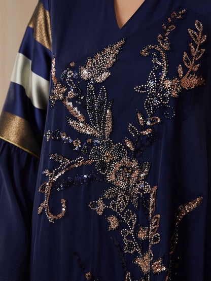 Eid Sequins Dress Muslim Women Kaftan Caftan Dress #26169