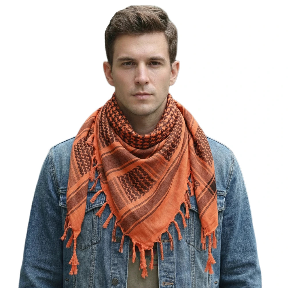100% Cotton Colorful Keffiyeh Military Tactical Shemagh Desert Scarf Neck Wrap For Men and Women
