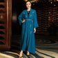 Hand-stitched Rhinestone Cardigan Open Abaya Dress With Belt
