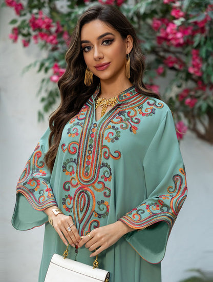 Rope Embroidery Eid Dress Mukhawar Caftan Kaftan Dress #25417