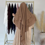 3 Layer Chiffon 11 Color Options Long Khimar For Muslim Women Nikah And Prayer