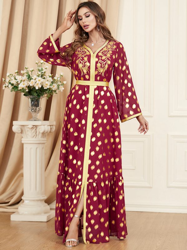 Eid Dress Middle East Moroccan Bronzing Caftan Kaftan Dress