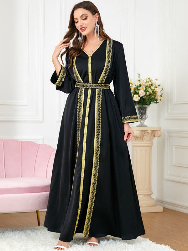 Eid Dress 2 Pieces Satin Caftan Kaftan Dress With Sleeveless Inner Dress
