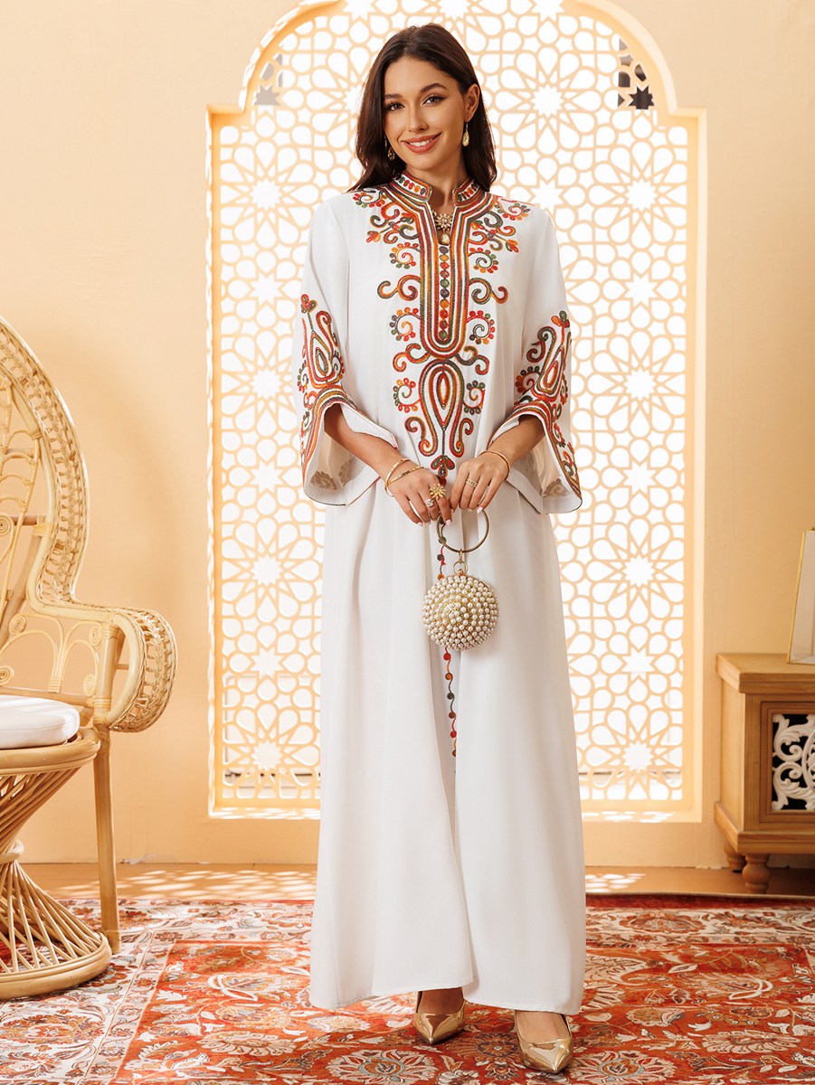 Rope Embroidery Eid Dress Mukhawar Caftan Kaftan Dress #25417