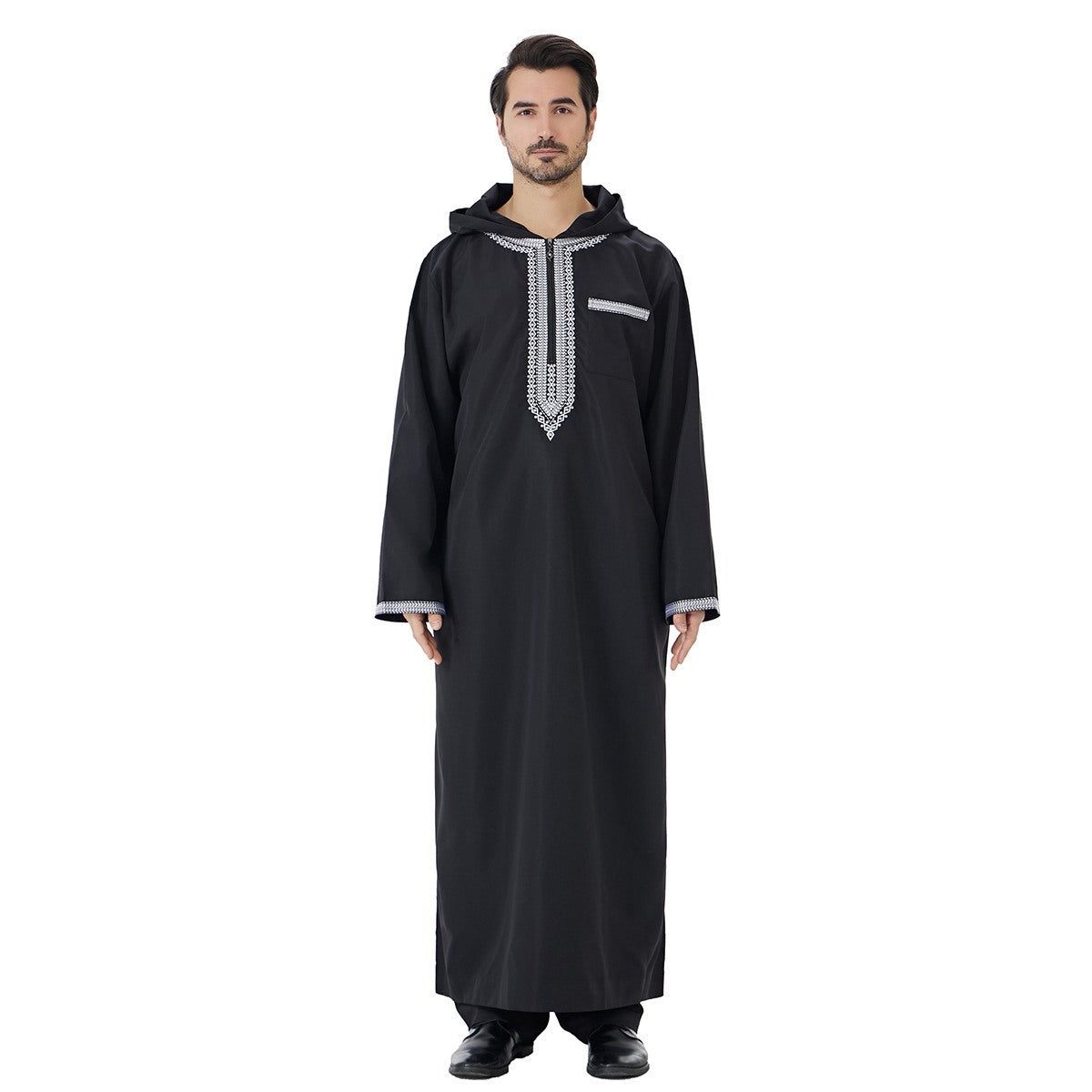 Arabic Mens Djellaba Jubba Hooded Thobe - Islamic Emirati Muslim Thawb - #26T847