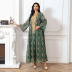 Arab Doris Embroidery Sequins Women Caftan Kaftan Dress