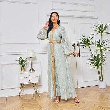 Eid Dress Arab Middle East Women Bronzing Kaftan Caftan Dress