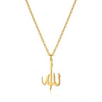 18K Gold Allah Pendant Arabic Necklace Jewelry