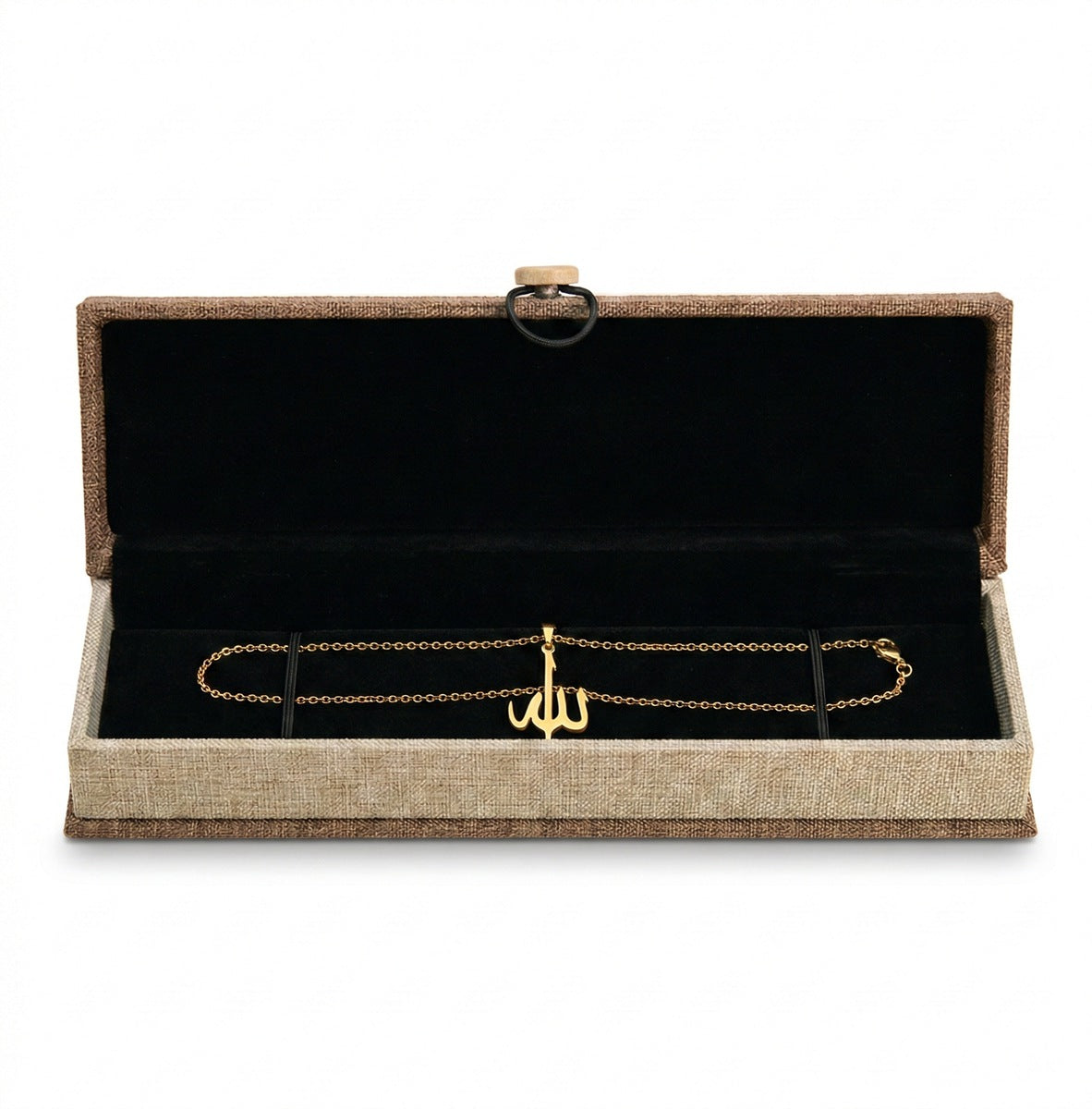 18K Gold Allah Pendant Arabic Necklace Jewelry
