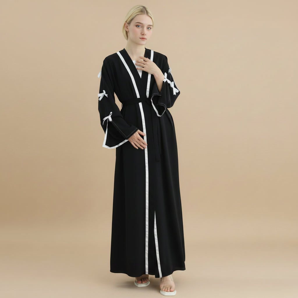 Bows Nida Open Abaya Dress #251033