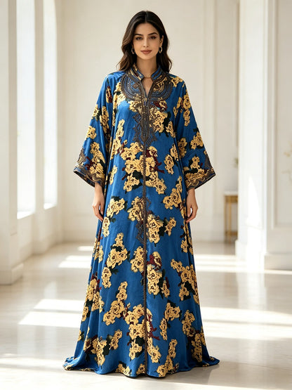 Eid Rope Embroidery Kaftan Caftan Dress For Muslim Women - Mukhawar Jalabiya - #26247