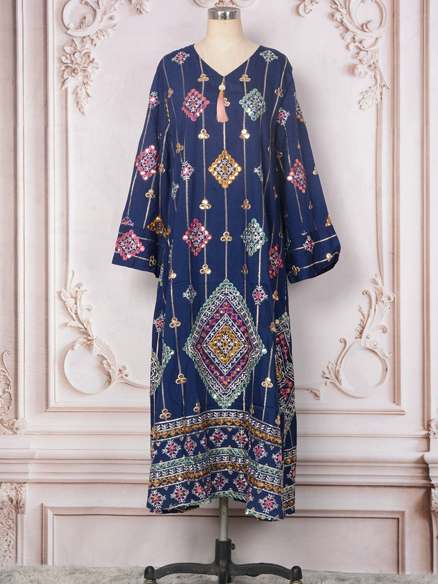 Sequins Embroidery Eid Caftan Kaftan Dress #24366