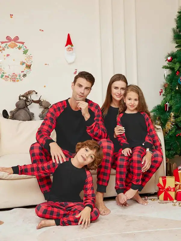 Plain Christmas Matching Family Pajamas Set