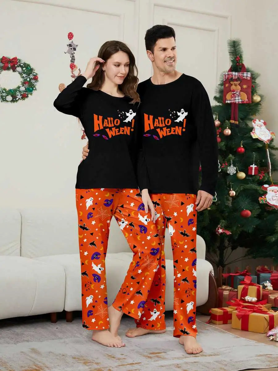 Ghost Printed Halloween Matching Family Pajamas Pjs Set