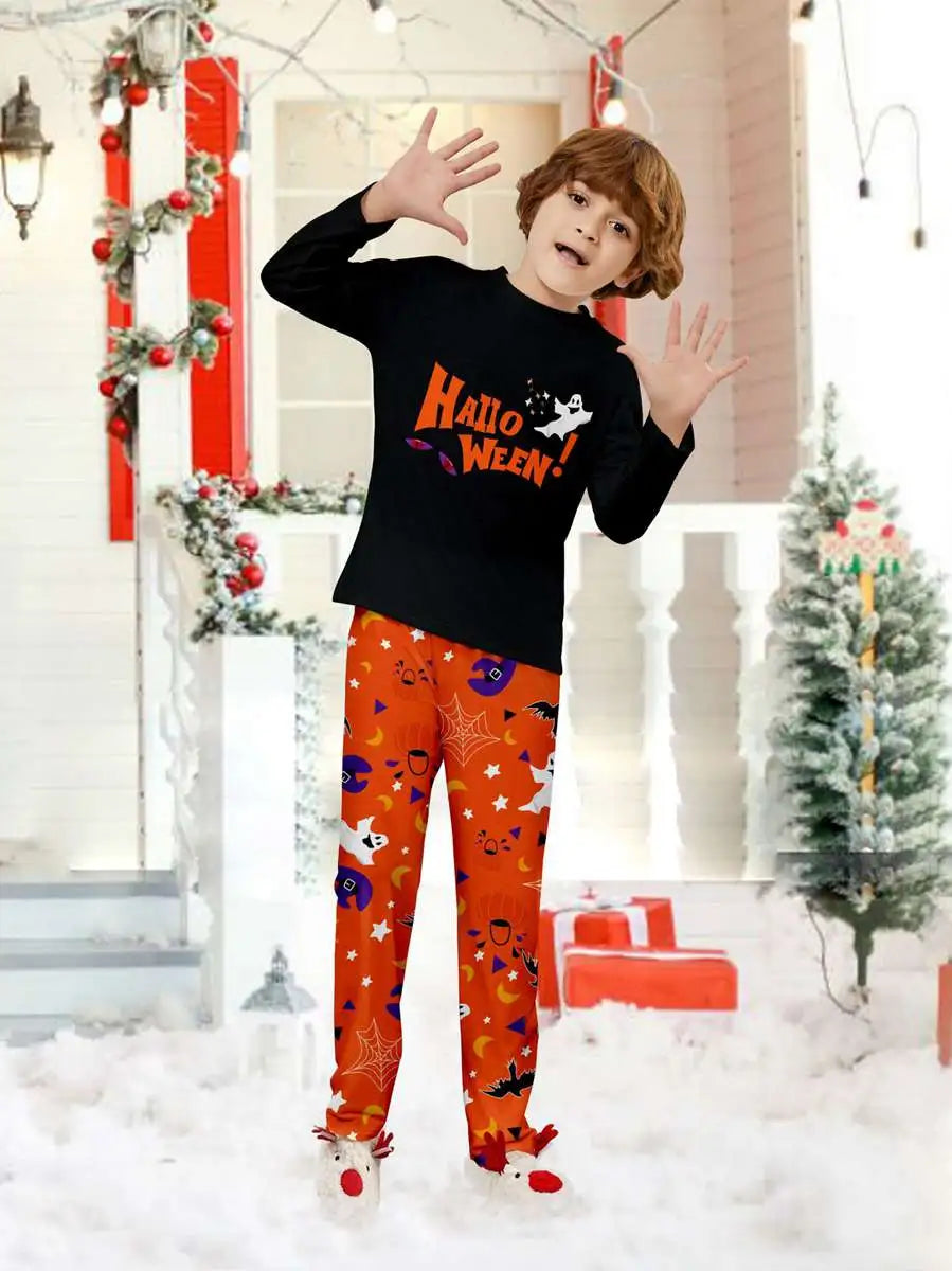 Ghost Printed Halloween Matching Family Pajamas Pjs Set