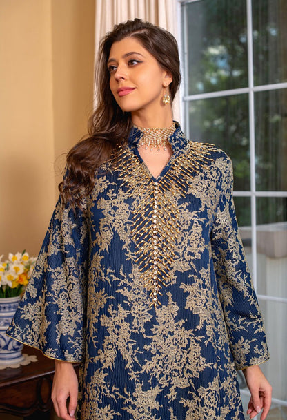 Jacquard Embroidery Beads  Kaftan Caftan Dress For Muslim Women - Mukhawar Jalabiya - #26350
