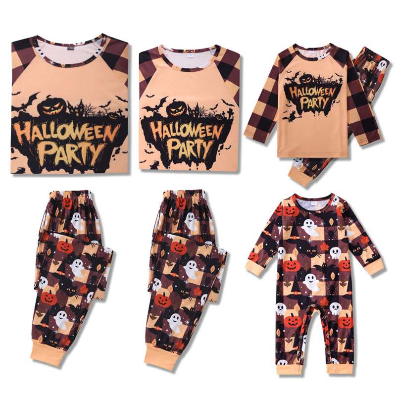 Halloween Pjs Matching Family Pumpkin Pajamas Set