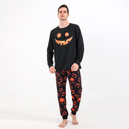 Matching Family Pumpkin Halloween Pajamas Set