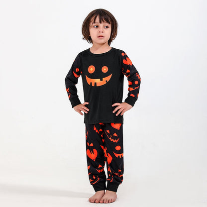 Matching Family Pumpkin Halloween Pajamas Set
