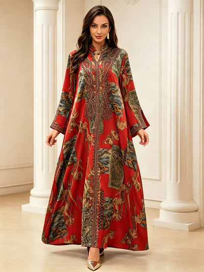 Rope Embroidery Kaftan Caftan Dress For Muslim Women - Eid Dress Mukhawar Jalabiya - #26237