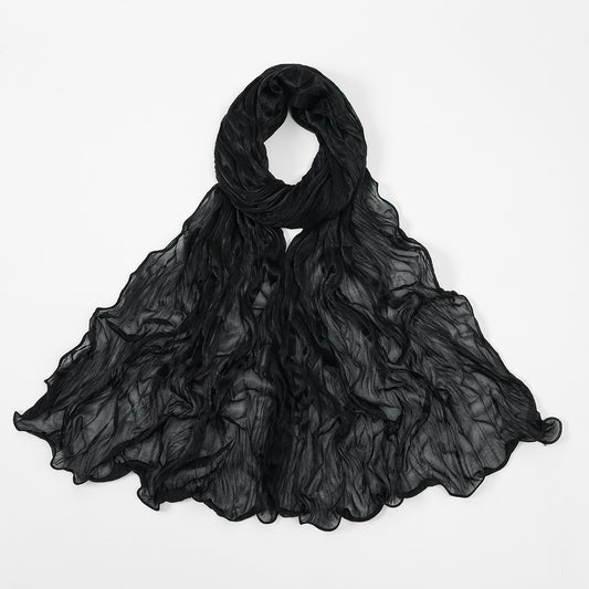 Muslim Women Shiny Pleated Hijab Scarf #26YW555