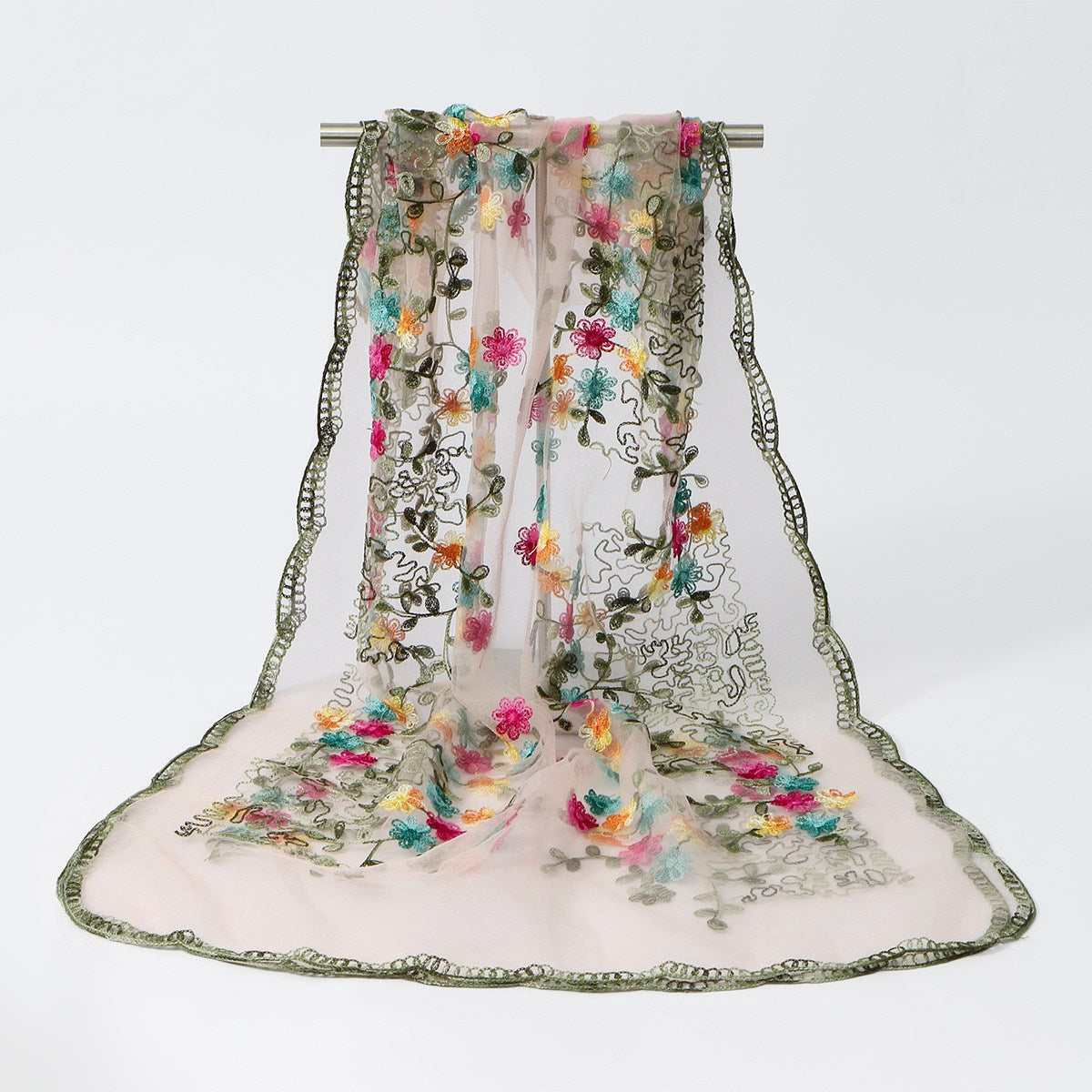 Muslim Women Lace Embroidery Hijab Scarf #26VE155