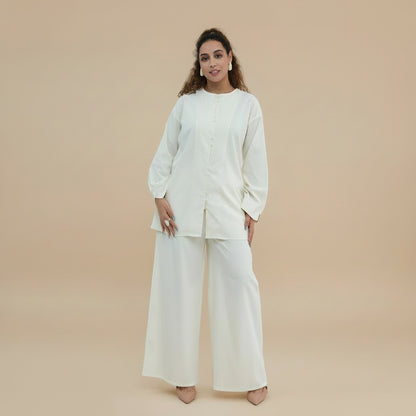 Daily Wear Muslim Women 2 Pieces Set Tops And Pants Suit Set #251312