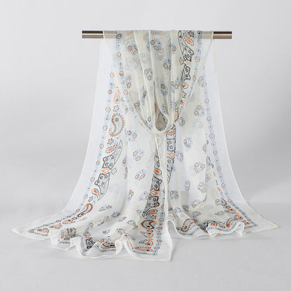 Muslim Women Thin Printed Hijab Scarf Shawl #26XQ523