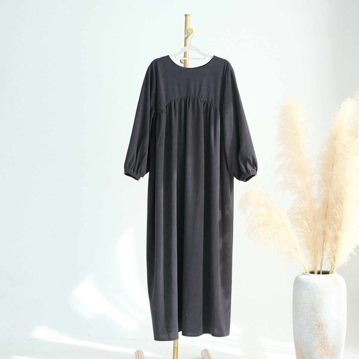 Winter Fall Thick Corduroy Abaya Dress