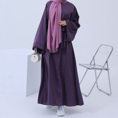 Muslim Women Traditional Plain Nida Long Robe Abaya Dress