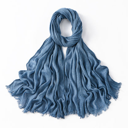 Muslim Women Pleated Hijab Scarf #26VE059