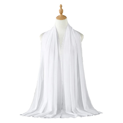 Muslim Women Heart Trim Chiffon Hijab Scarf #26VE204