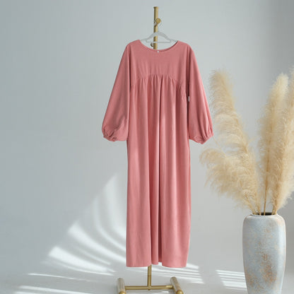 Winter Fall Thick Corduroy Abaya Dress