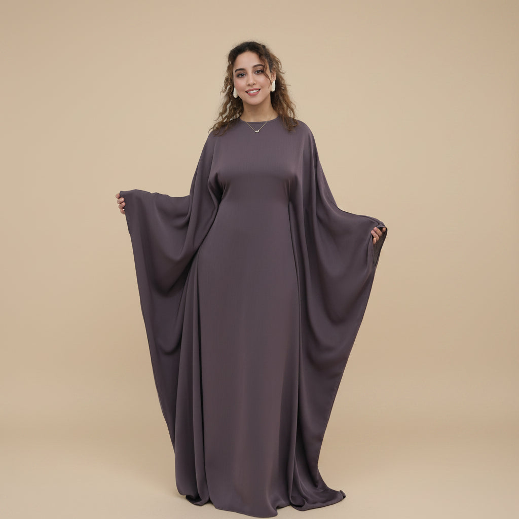 Muslim Women Nida Batwing Sleeve Farasha Abaya Dress #261315