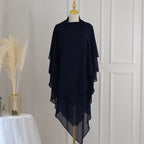 3 Layer Chiffon 11 Color Options Long Khimar For Muslim Women Nikah And Prayer