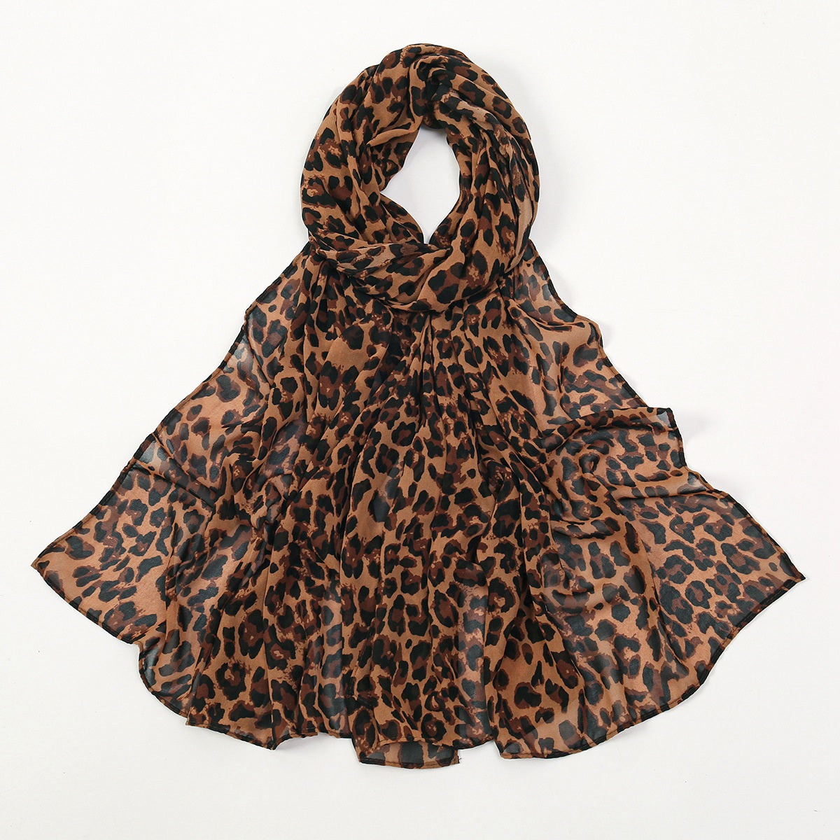 Muslim Women Leopard Printed Chiffon Hijab Scarf #26YW338