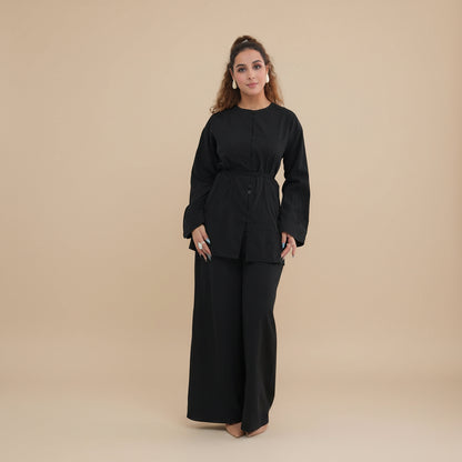 Daily Wear Muslim Women 2 Pieces Set Tops And Pants Suit Set #251312
