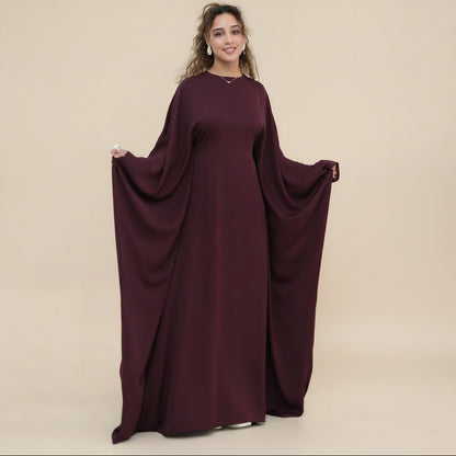 Muslim Women Nida Batwing Sleeve Farasha Abaya Dress #261315