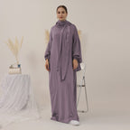 13 Color Options Solid Color Abaya Dress With Hijab Scarf One Piece