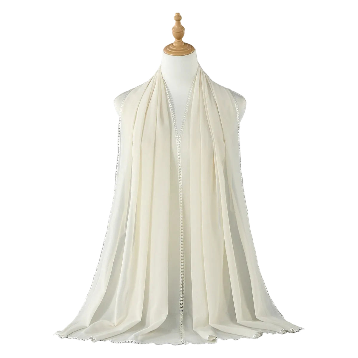 Muslim Women Heart Trim Chiffon Hijab Scarf #26VE204