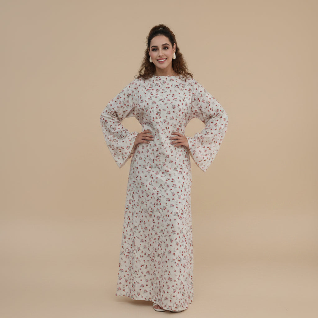 Muslim Women Printed Abaya Dress #261324