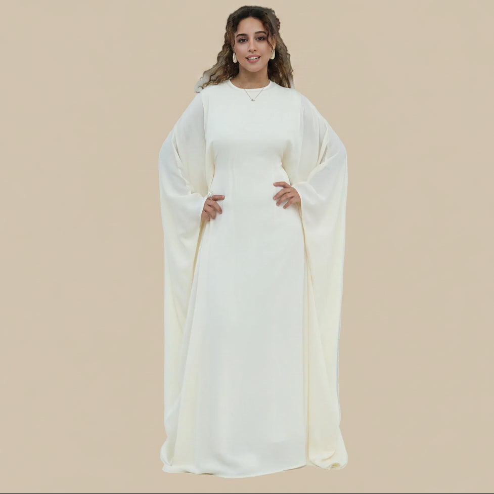 Muslim Women Nida Batwing Sleeve Farasha Abaya Dress #261315