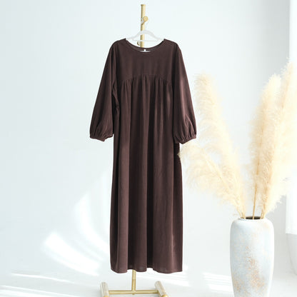 Winter Fall Thick Corduroy Abaya Dress