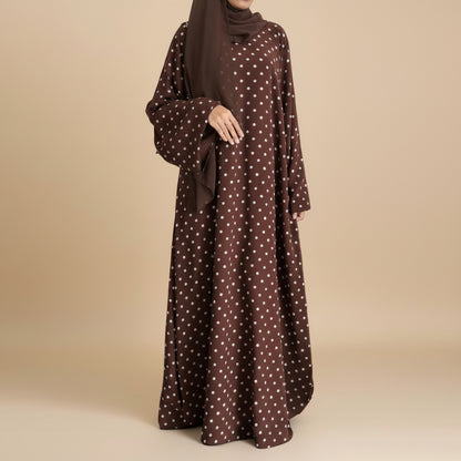 Muslim Women Polka Dot Abaya Dress #261378